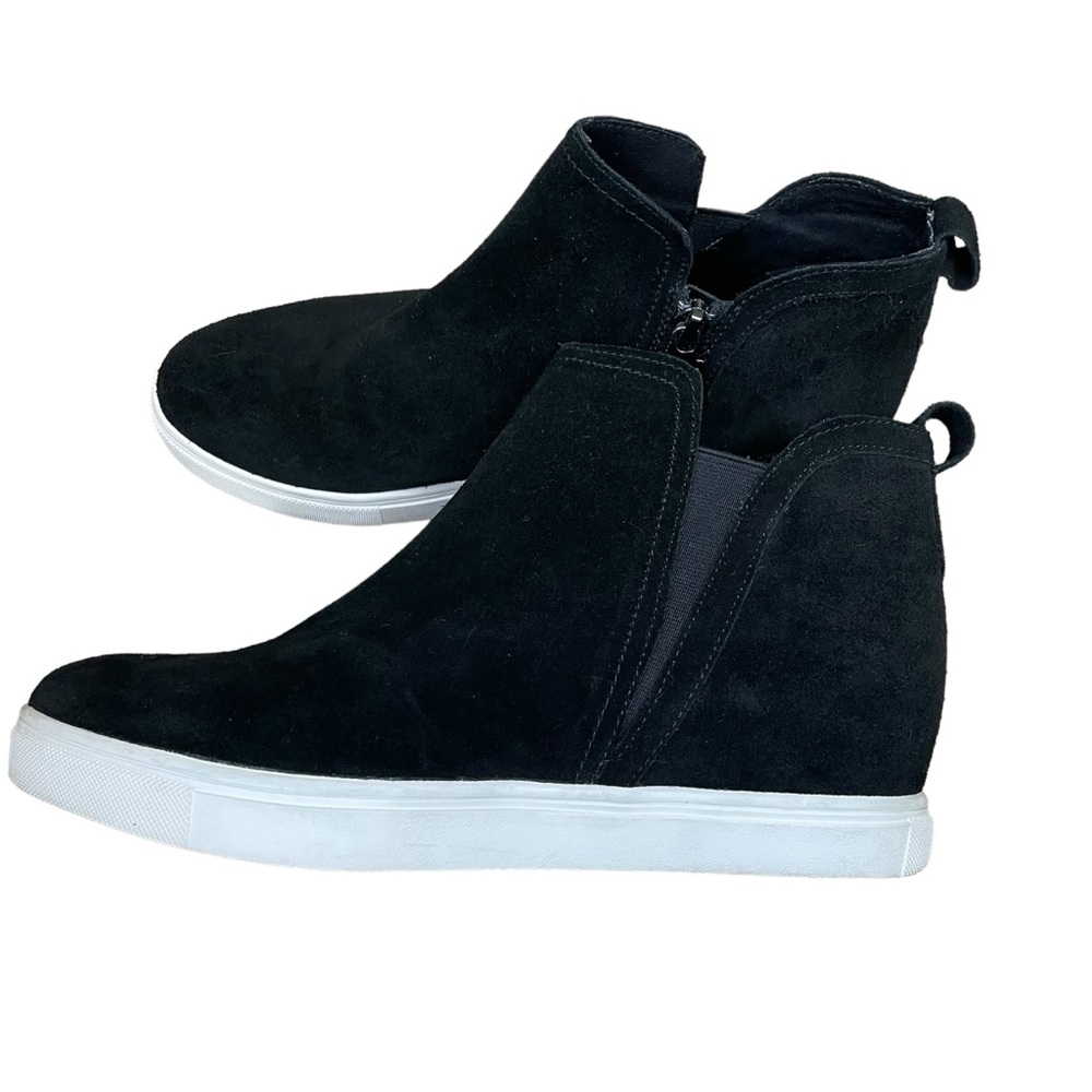 Blondo Black Suede Georgette Waterproof Hidden Wedge Bootie Sneaker Size 9.5